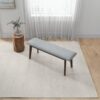 Carlos-Upholstered Solid Wood Bench - Gray - Image 8