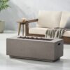 Modern Outdoor 40, 000 Btu Rectangular Concrete Propane Fire Pit - Dark Gray - Image 4
