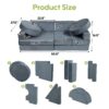 14 Pieces Kids Sofa Modular Play Couch Child Sectional Sofa To Boost Creativity Boys And Girls Diy Creating Playroom Couch Furniture For Toddlers Convertible Foam And Floor Cushion - Gray - Image 4