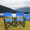 Folding Chair Wooden Director Chair Canvas Folding Chair Folding Chair (Set of 2) - Blue - Image 2