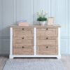 Autumn - Modern 6 Drawer Master Dresser With Interlock Drawer Feature Drawer Slide And Interlock Pre-Assembly, Wide Dressers For Bedroom 6 Deep Drawers For Closet Organizer Easy Assembly - White Oak - Image 2