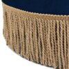 Yolanda - Round Upholstered Accent Ottoman - Navy Blue / Gold - Image 5
