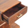 T Bar Rounded Bedside Table - Dark Brown - Image 4