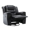 360° swivel And Rocking Home Theater Recliner Manual Recliner Chair With Wide Armrest For Living Room - Black - Image 12