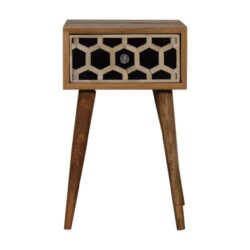 Inlay - Mini Bone Bedside Table - Brown Oak