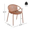 Modern Outdoor 7 Piece Expandable Dining Set With Stackable Chairs - Orange / Teak - Image 10