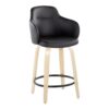 Boyne - Contemporary Fixed Height Counter Stool With Swivel Round Footrest (Set of 2) - Natural / Black - Image 2