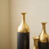 Elegant Floor Vase Set Metal Decorative Vases 3 Piece Set For Floral Display, Wedding & Gift Decor - Gold / Black - Image 13