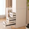 Modern Computer Desk With Built In Socket 3 Slide Drawers 4 Storage Levels - White - Image 5