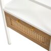 Rattan End Table With Drawer, Modern Nightstand, Metal Legs, Side Table For Living Room, Bedroom - White - Image 11