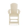 Adirondack Style Counter Chair Stylish HDPE Poly Lumber For Dining, Patio, And Garden Comfort - Beige - Image 2