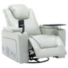 270° Swivel Power Recliner Individual Seat Home Theater Recliner With Surround Sound, Cup Holder, Removable Tray Table, Hidden Arm Storage For Living Room - Gray - Image 12