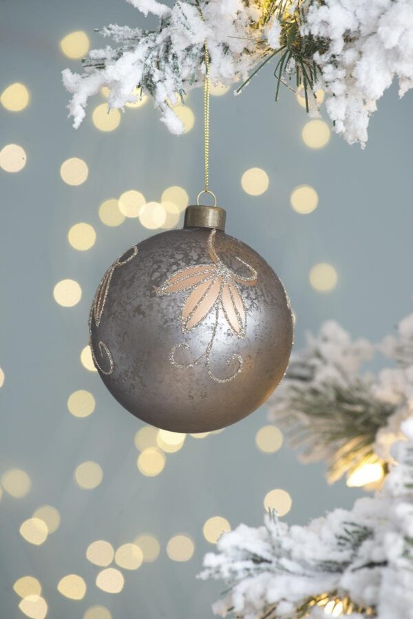 Christmas Ball Ornaments, Glass Decorative Hanging Ball Christmas Tree Ornaments, For Holiday Party Decorations (Set of 4) - Silver