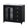 Bathroom Vanity With Two Soft Close Doors, Adjustable Shelves And Three Drawers - Black - Image 14