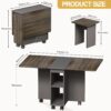 Contemporary 5 Piece Folding Extendable Dining Table Set With Chairs For 4 - Brown - Image 2