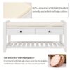 Multipurpose Entryway Shoe Rack With Cushioned Seat And Drawers Storage Bench - White - Image 6