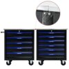 5 Drawer Multifunctional Tool Cart With Wheels - Black / Blue - Image 13