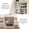 Modern Farmhouse Buffet Cabinet With Hutch Kitchen Storage Sideboard With Drawers & Barn Doors - White - Image 17