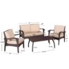 Honolulu - 4 Pieces Wicker Set Outdoor Seating - Brown / Tan With - Image 3