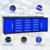 Storage Cabinet With Work Bench (15 Drawers & 2 Cabinets) - Blue - Image 2