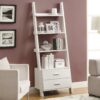 Etagere Bookcase Ladder 4 Tier - White - Image 2