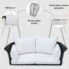 2 Person Hanging Seat, Rattan Woven Swing Chair, Porch Swing With Ropes - Black / White - Image 10