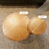2 Piece Modern Farmhouse Living Room Coffee Table Set, Stylish And Elegant Nesting Round Wooden Table, Side End Table Set For Living Room - Brown - Image 7