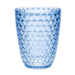 Elegant Diamond Cut Acrylic Glasses (Set of 4) 12Oz, Bpa Free - Blue