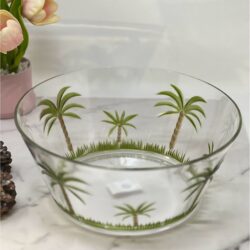 Palm Tree Acrylic Serving Bowls Unbreakable Large Plastic Bowls Clear Bpa Free 10" Diameter - Clear