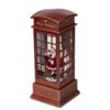 Christmas Lighted Water Spinning Phone Booth With Santa On Phone, 3*AA Batteries Required - White / Red - Image 4