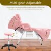 Massage Salon Tattoo Chair With Two Trays Esthetician Bed With Hydraulic Stool, Multi-Purpose 3-Section Facial Bed Table, Adjustable Beauty Barber Spa Beauty Equipment - Pink - Image 6