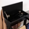 Portable Garment Rack, Clothes Valet Stand With Storage Organizer - Black - Image 9