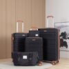 5 Piece Set (20"24"28 +A Travel Bag And A Toiletry Bag), Hard Case Spinner Wheels Luggage Sets With Tsa Lock Carry On Suitcase Luggage Durable Suitcase - Black - Image 3
