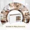 Multi-Functional Storage Island Movable Storage Cabinet Island Vanity Dresser With 3 Side Storage Drawer, A Reversible Top Storage Space And 2 Glass Display Shelves - White - Image 5