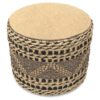 Stella - Round Woven Pouf - Natural / Black - Image 3