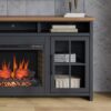 Essex - Fireplace TV Stand Console For TVs Up To 85" - Black, Whiskey - Image 4