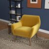 Brayden - Lounge Chair - Velvet - Brown / Gold / Yellow - Image 10