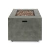 Modern Iron Square Fire Pit With 50, 000 Btu Output - Stone Gray - Image 7