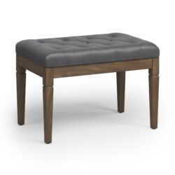 Waverly - Small Tufted Ottoman Bench - Stone Gray