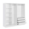 Doorless Storage Wardrobe For Dedroom With Shelves And 3 Drawers - White - Image 5