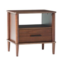 Transitional Solid Wood Spindle Nightstand - Walnut