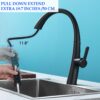 High Arc Stainless Steel Pull Out Kitchen Faucet With Dual Modes And 360 Degree Rotation - Matte Black - Image 8