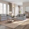 Loveseat With Skirt And Reversable Cushions And 2 Pillows - Light Gray - Image 5