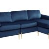 Shannon - Velvet Sectional Sofa With Chaise - Blue - Image 9