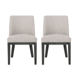 Modern Dining Chair With Durable Fabric Upholstery And Sturdy Wooden Frame (Set of 2) - Light Gray