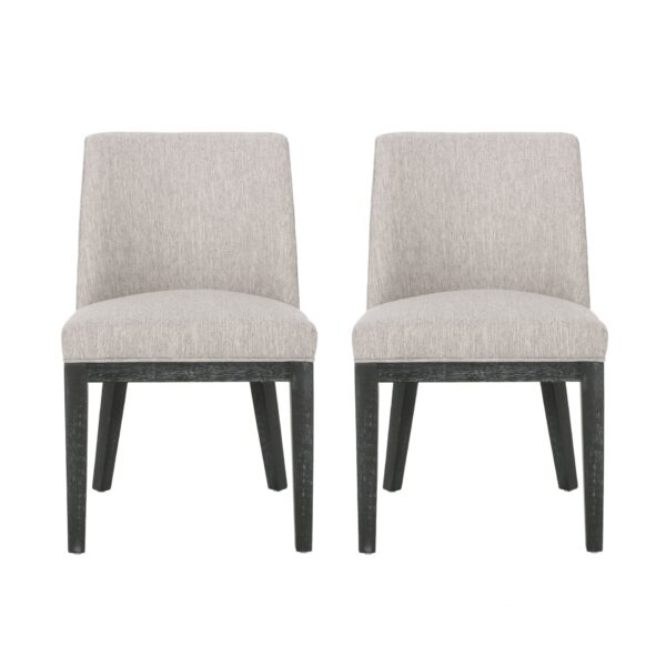 Modern Dining Chair With Durable Fabric Upholstery And Sturdy Wooden Frame (Set of 2) - Light Gray