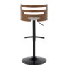 Cosi - Mid-Century Modern Adjustable Barstool With Swivel With Rounded T Footrest (Set of 2) - Black / Walnut / Gray - Image 5