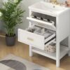Bathroom Vanity With Top Sink, Modern Bathroom Storage Cabinet 2 Drawers, Single Sink Bathroom Vanity - White - Image 23