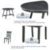 Modern Farmhouse 5 Piece Wood Dining Table Set With Extendable Round Table And 4 Chairs - Gray - Image 10