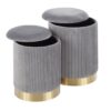 Marla - Contemporary Nesting Pleated Ottoman Set - Gold / Gray - Image 3